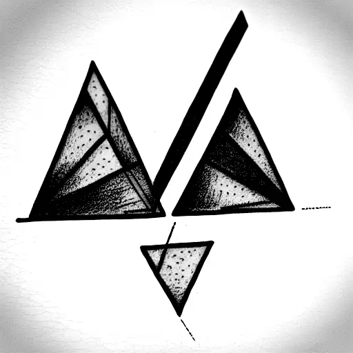 two triangles joined as brothers tattoo design idea