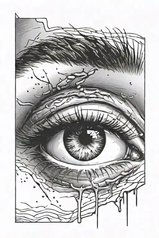 blind eye looking tattoo design idea