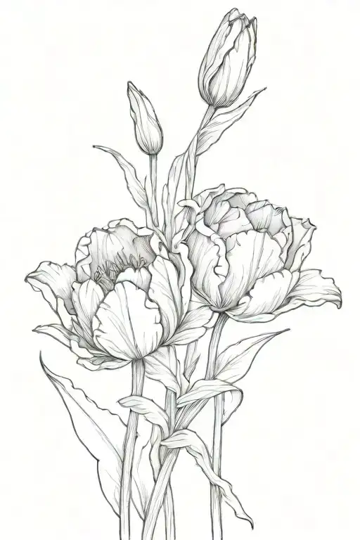 two tulips tattoo design idea