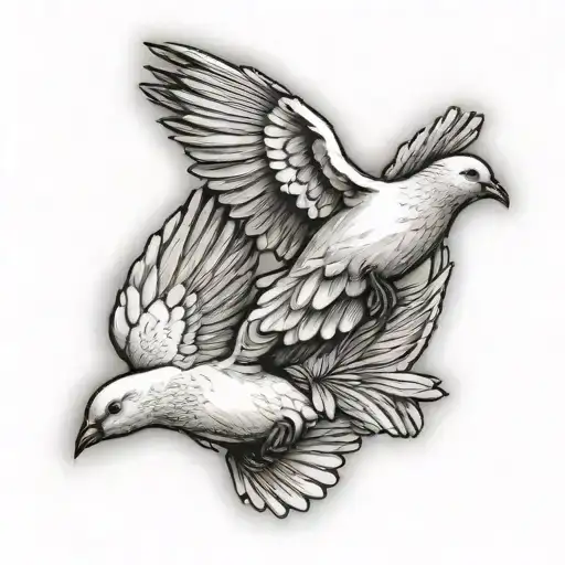 3 doves flying tattoo design idea