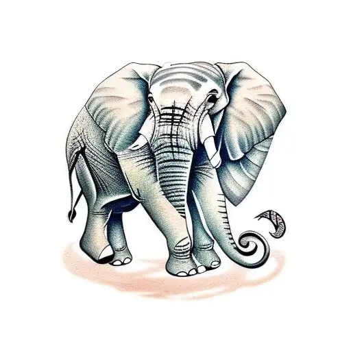 Elephant Africa  tattoo design idea