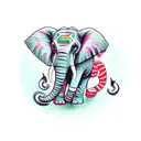 Elephant Nigerian  tattoo design idea