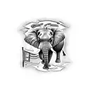 Elephant Nigerian  tattoo design idea