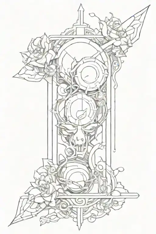 thin cybersiglism y2k for forearm tattoo design idea