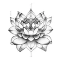 Lotus Flower with moon phases tattoo design idea