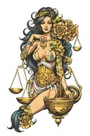 libra goddess tattoo design idea