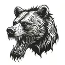 bear head with claws that tore tattoo design idea