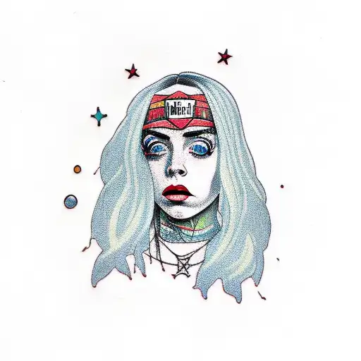 billie eilish minimalistic tattoo design idea