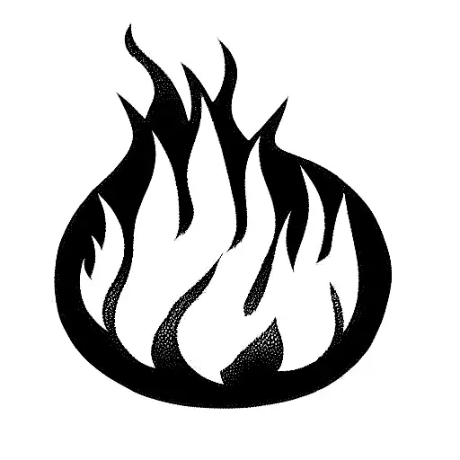 bonfire with couch on fire tattoo design idea