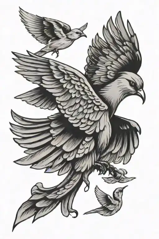 swift bird flying tattoo design idea