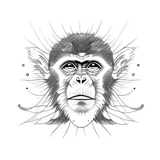 climbing monkey tattoo design idea
