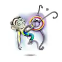 climbing monkey tattoo design idea