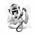 climbing monkey tattoo design idea