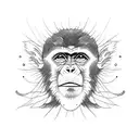 climbing monkey tattoo design idea