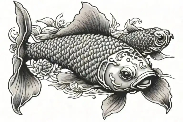 koi fish and proverbs  tattoo design idea