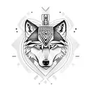 Mayan warrior with a wolf companion tattoo design idea
