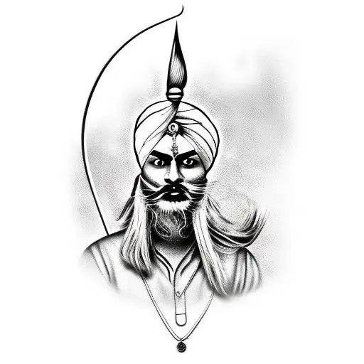 sikh warrior tattoo design idea
