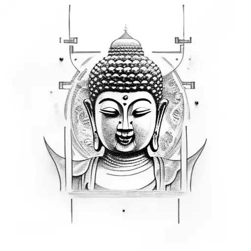 epictitus shaking hands with buddha tattoo design idea