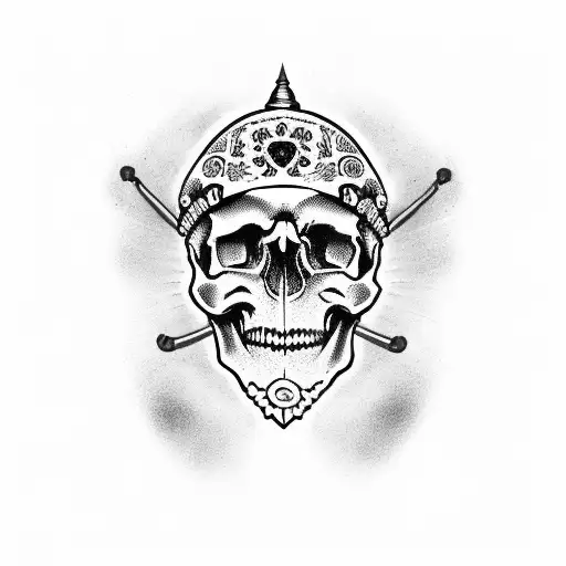 skull Sombrero tequila tattoo design idea