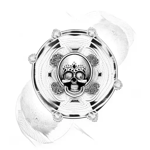 skull Sombrero tequila tattoo design idea