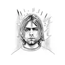 Kurt Cobain shooting head tattoo design idea