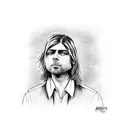 Kurt Cobain shooting head tattoo design idea