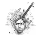 Kurt Cobain shooting head tattoo design idea