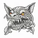 jaw open tattoo design idea