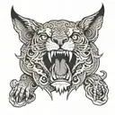 jaw open tattoo design idea