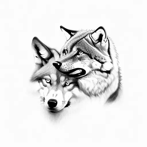 add ivy and roses and make one of the animals a wolf tattoo design idea
