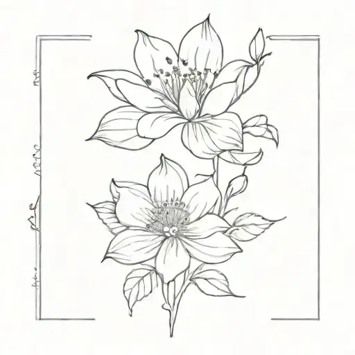 September and April birth flower tattoo design idea