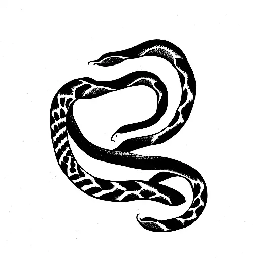 black and white snake tattoo design idea