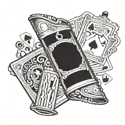 shotgun shells and playing cards tattoo design idea