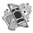 shotgun shells and playing cards tattoo design idea