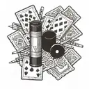 shotgun shells and playing cards tattoo design idea