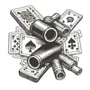 shotgun shells and playing cards tattoo design idea