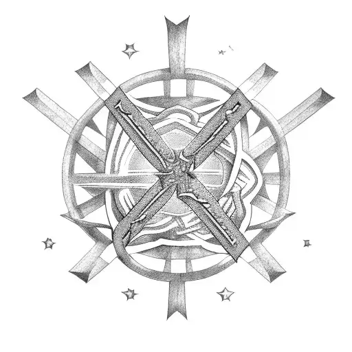 3 stellar crosses tattoo design idea