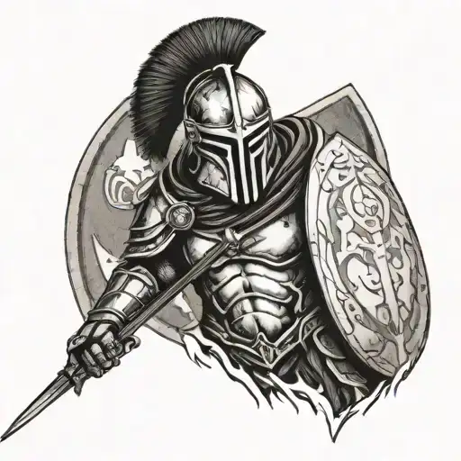 spartan warrior tattoo design idea