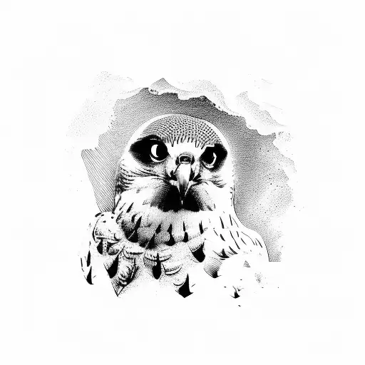 peregrine falcon on arm tattoo design idea