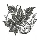volleyball David start maple leaf tattoo design idea