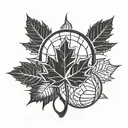 volleyball David start maple leaf tattoo design idea