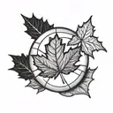 volleyball David start maple leaf tattoo design idea