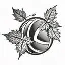 volleyball David start maple leaf tattoo design idea