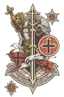 st michael shield templar cross tattoo tattoo design idea