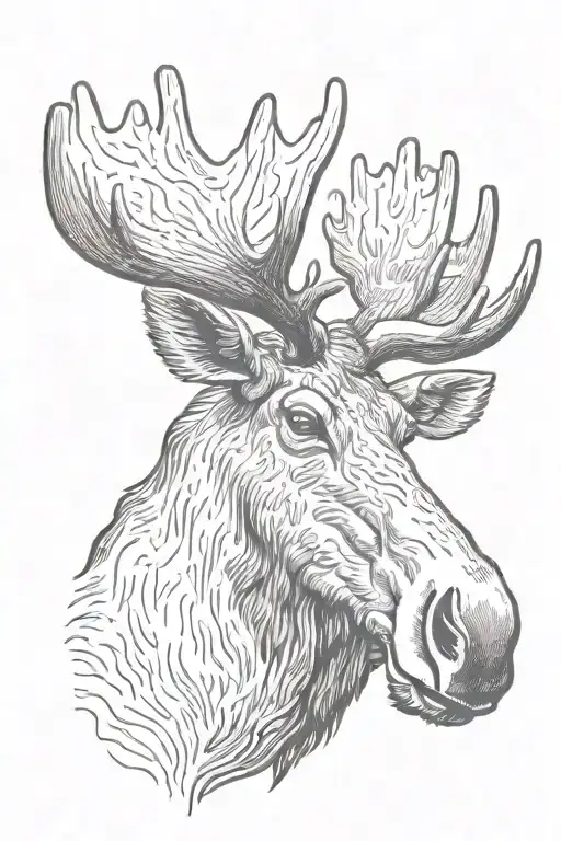 moose head tattoo design idea