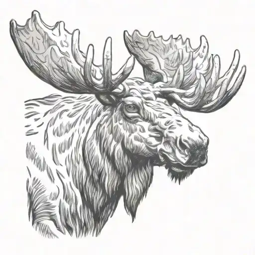 moose head tattoo design idea