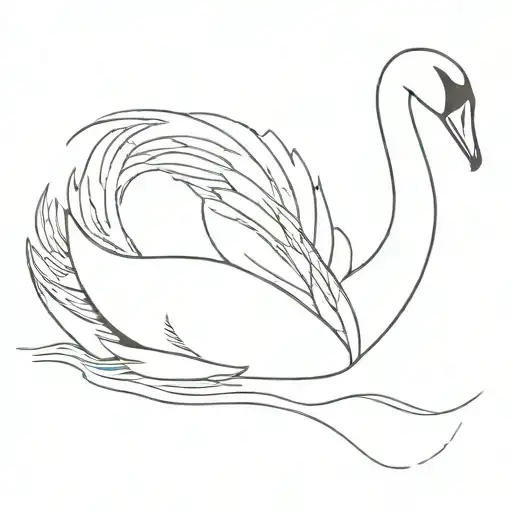 swan and ugly dicking tattoo design idea