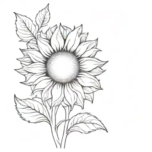 A simple and elegant tattoo of a sunflower, symbolizing Chequita Jonas' vibrant personality and love for sunny days, in memory of her passing on May 9, 2016 tattoo design idea