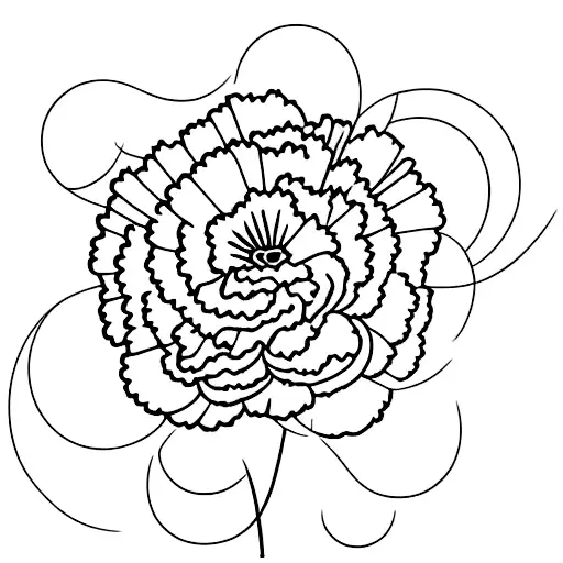 carnation flower with 1976 as the stem tattoo design idea