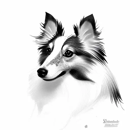 sheltie tattoo design idea